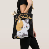 Tote Bag Cute Chat Happy Hallowen (De près)