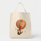 Tote Bag Cute Chat Hot Air Balloon Whimsical Art (Devant)