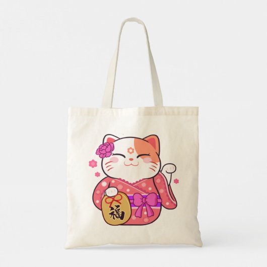 Tote Bag Cute Chat Lucky (Dos)