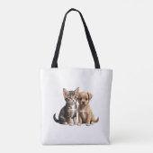 Tote Bag Cute chaton et chiot (Dos)