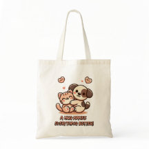 Cute Chiot & Kitten Hug - Adorable Design Kawaii