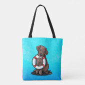 Tote Bag Cute Chocolat Labrador Secourt Chien Fourre-tout (Dos)