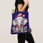 Tote Bag Cute Christmas Elephant (De près)