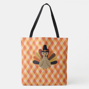Tote Bag Cute, classique/vintage Thanksgiving Turquie