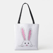 Tote Bag Cute Clipart Rabbit Peaking Cute Animaux Bunny Art (Dos)