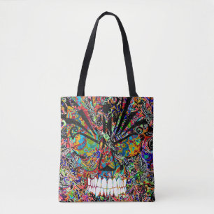 Tote Bag Cute coloré abstrait crâne en colère