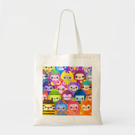 Tote Bag Cute Colorful Cartoon People Characters (Devant)