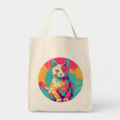 Tote Bag cute colorfull cat design (Devant)