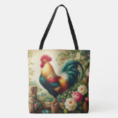 Tote Bag Cute coq rustique/vintage (Devant)
