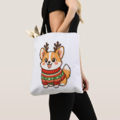 Tote Bag Cute Corgi Dog Ugly Christmas Sweater Holiday Swea (De près)