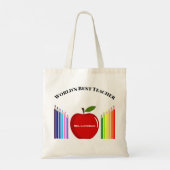 Tote Bag Cute Crayon Enseignant élémentaire Apple (Dos)