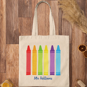 Tote Bag Cute Crayonne École maternelle Monogramme