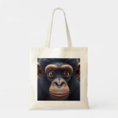 Tote Bag Cute Crazy Funny Chimpanzé Anime Portrait (Dos)