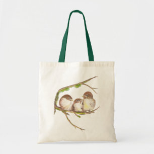 Tote Bag Cute Cuddin Famille de Bruants, Oiseau, Nature