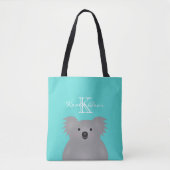 Tote Bag Cute Cudely Australia Baby Koala Oear Monogramme (Devant)