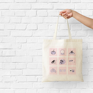 Tote Bag Cute cuisine esthétique rose et violet