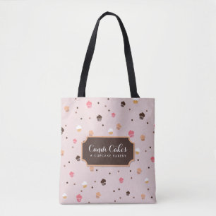 Tote Bag Cute Cupcakes Boulangerie Motif rose
