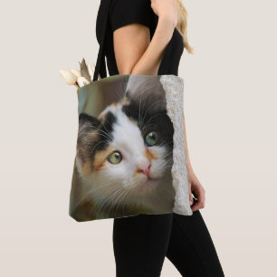 Tote Bag Cute Curieux Chat Kitten Yeux de prière - sur Shop