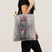 Tote Bag Cute Curvy Pastel Fairy with Iridescent Wings (De près)