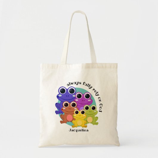 Tote Bag Cute Custom PLEINEMENT COMPTER SUR DIEU Christian (Devant)
