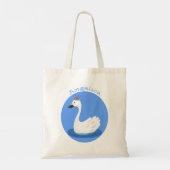 Tote Bag Cute cygne blanc avec dessin de la couronne (Dos)