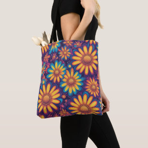 Tote Bag Cute Daisy Flower Botanique motif école girly