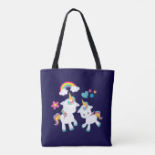 Tote Bag Cute Dancing Unicornes Magique Arc-en-ciel & Étoil (Dos)