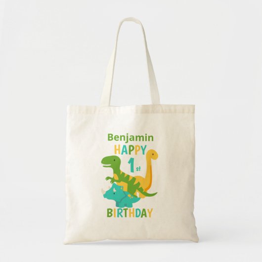 Tote Bag Cute Dinosaur 1er anniversaire (Devant)