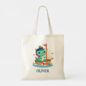 Tote Bag Cute Dinosaur Nautique Capitaine de voilier (Dos)