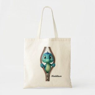Tote Bag Cute Dinosaur Zipper Enfants