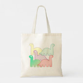 Tote Bag Cute Dinosaures Pastel Coloré (Dos)