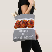 Tote Bag Cute Donut Squad Donuts With Sprinkles On Gray  (De près)