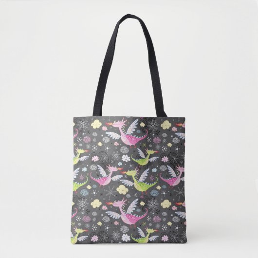 Tote Bag Cute Dragons Magiques (Devant)