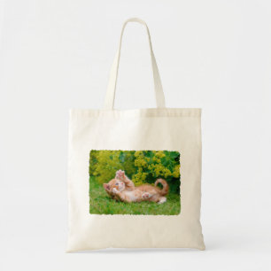Tote Bag Cute drôle chaton chaton jouant dans un jardin fle