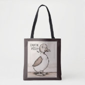 Tote Bag Cute Duck, Drôle Duck Plaisanter (Devant)
