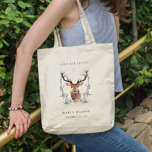 Tote Bag Cute Dusky Deer Floral Crest N'Importe Quel Âge An