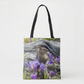 Tote Bag Cute écureuil terrestre et nature Fleur sauvage Ph (Devant)