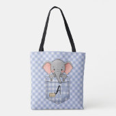 Tote Bag Cute Elephant Pékin de En vichy poche (Dos)