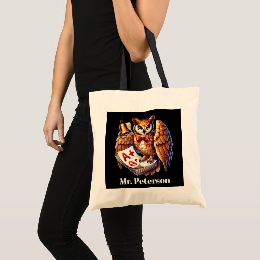 Tote Bag Cute Enseignant doit ajouter nom personnalisable (Devant (produit))
