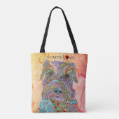 Tote Bag Cute et coloré Schnauzer Lover (Dos)