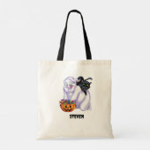 Tote Bag Cute fantôme et Halloween de chat (Dos)