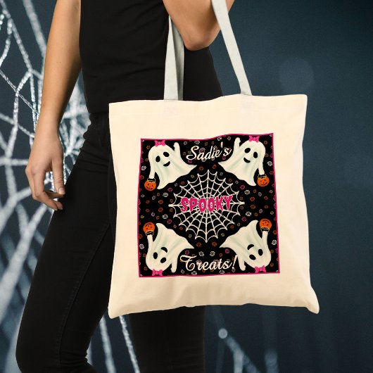 Tote Bag Cute Fantômes Jack o lanternes Cobweb