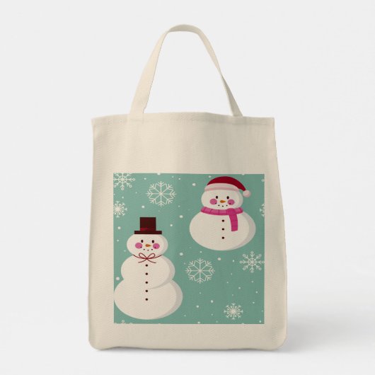 Tote Bag Cute Festif Hiver Rose Frosty Snowman (Dos)