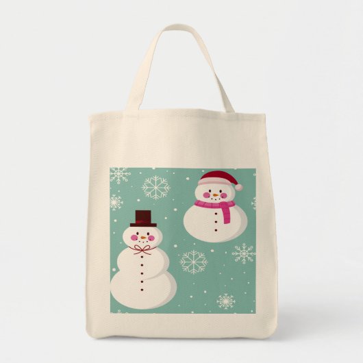 Tote Bag Cute Festif Hiver Rose Frosty Snowman (Devant)