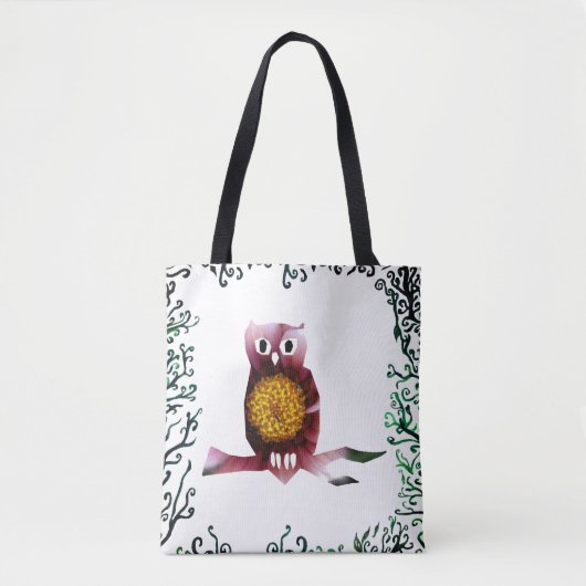 Tote Bag Cute Floral Owl Fourre-tout (Devant)