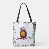 Tote Bag Cute Floral Owl Fourre-tout (Dos)