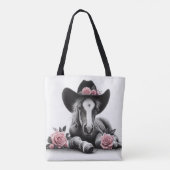 Tote Bag Cute Foal Cheval aux fleurs roses (Dos)