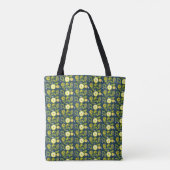 Tote Bag Cute Fraîche Citron Citrus Doodle Jaune Bleu (Dos)