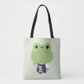 Tote Bag Cute Frog Barista (Devant)