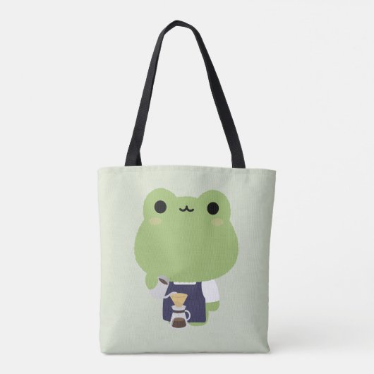 Tote Bag Cute Frog Barista (Dos)